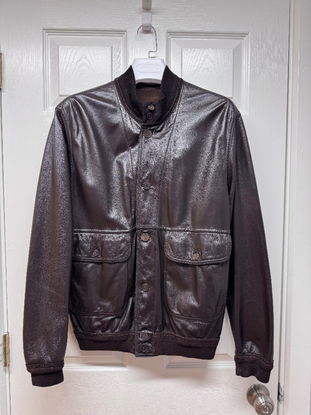 Italian Lambskin A-1 Flight Jacket. Mandelli Milano. Made in Italy.